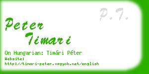 peter timari business card